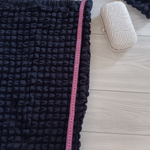 Plus Size Autumn Set One-Character Collar Solid Color Bubble Two-Piece Set - Picture 9 of 13